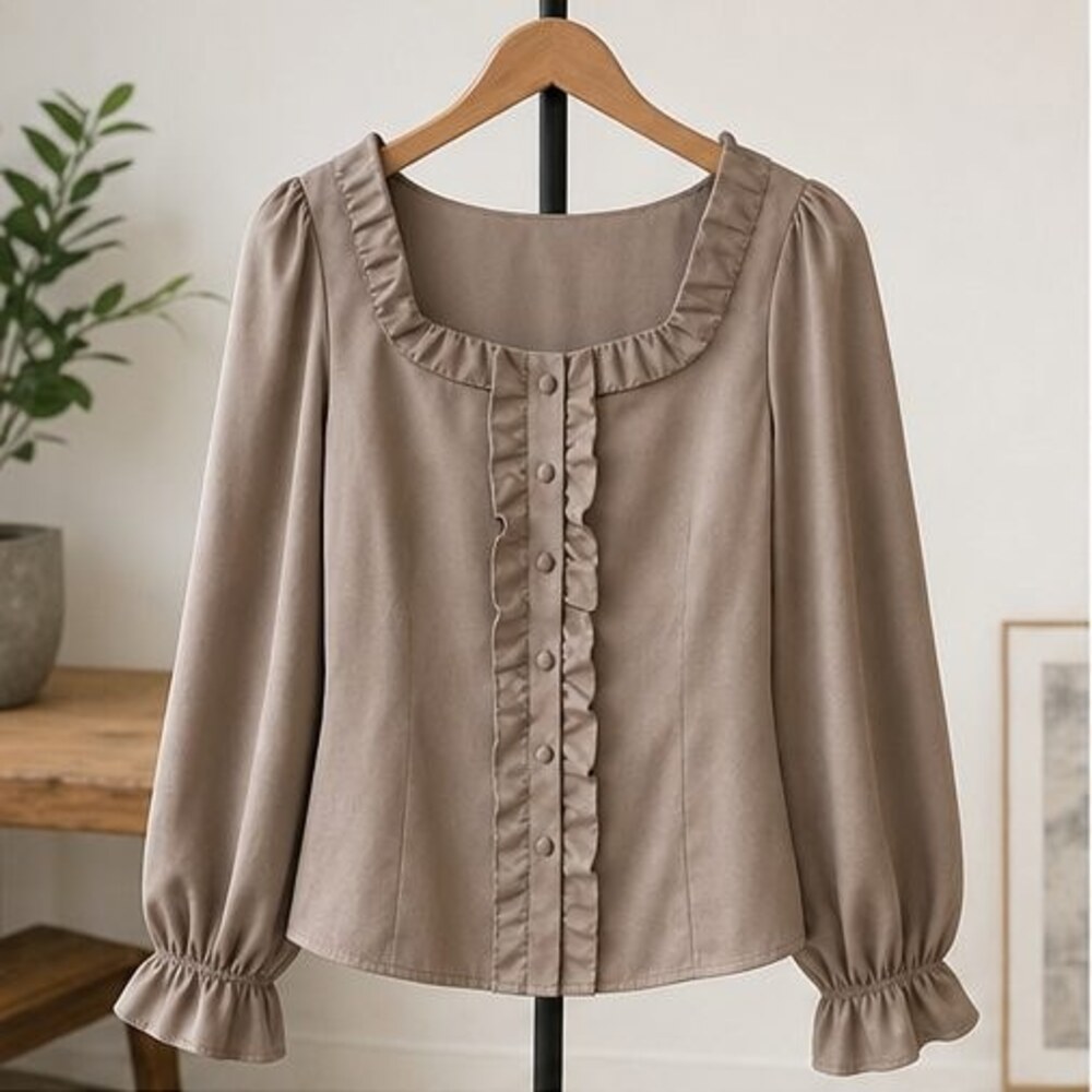 Taupe Wrap Blouse